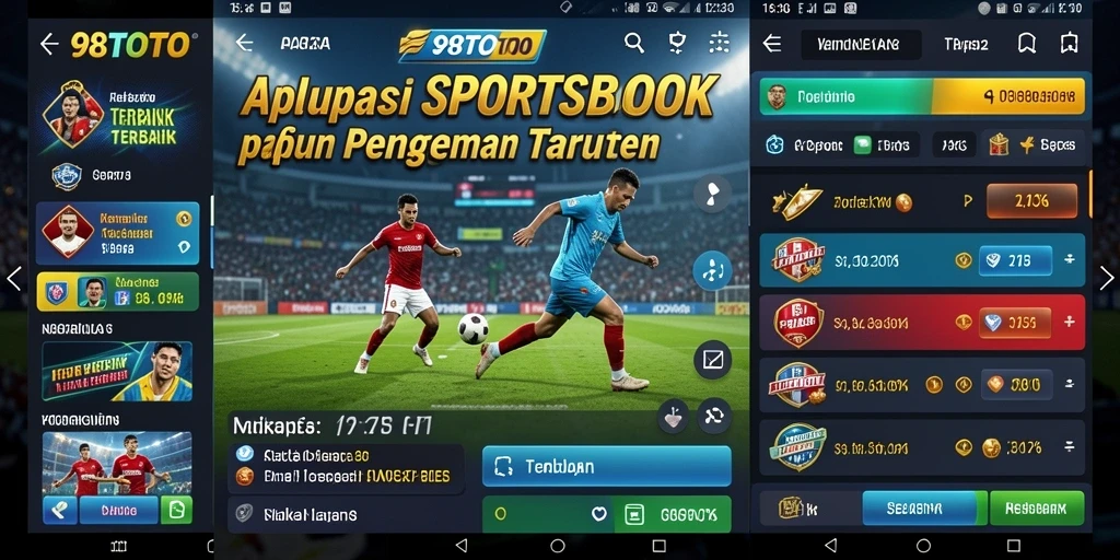 Tampilan utama 98TOTO dengan berbagai pilihan taruhan olahraga.