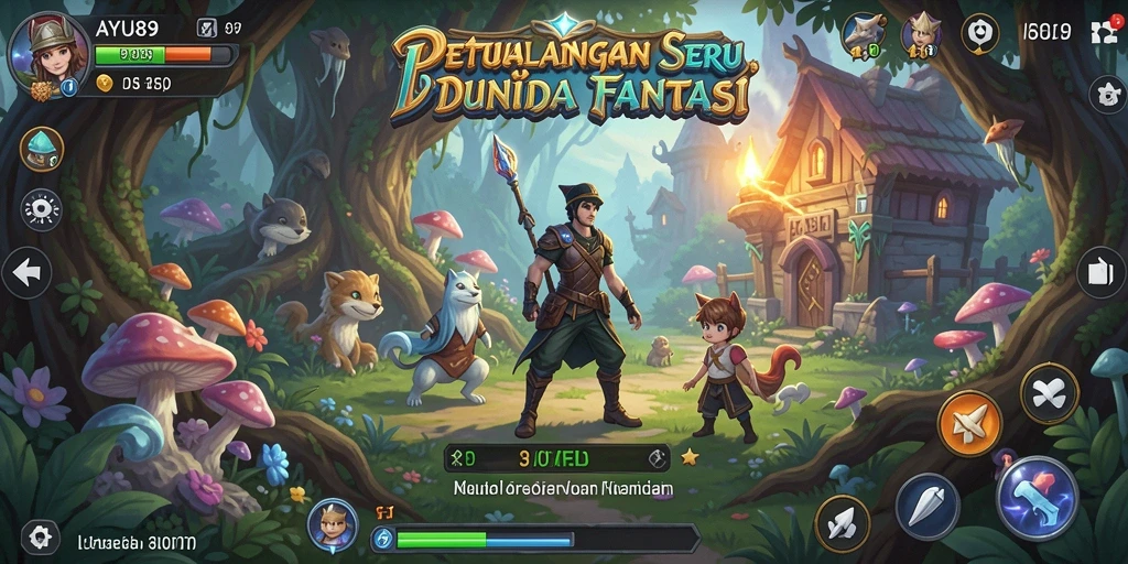 Screenshot AYU89 menampilkan aksi seru dalam petualangan fantastis.