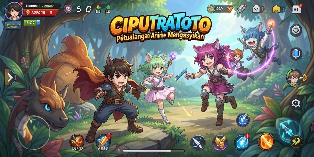 Tampilan gameplay menakjubkan dari CIPUTRATOTO dengan karakter anime yang menarik.