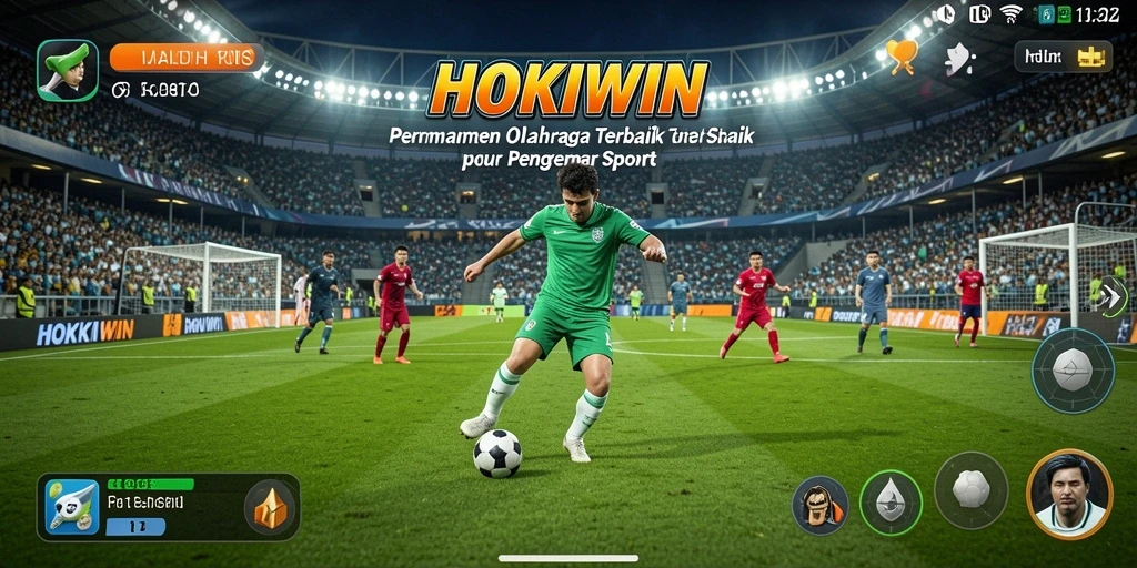 Tangkapan layar HOKIWIN menunjukkan aksi seru dalam permainan olahraga.