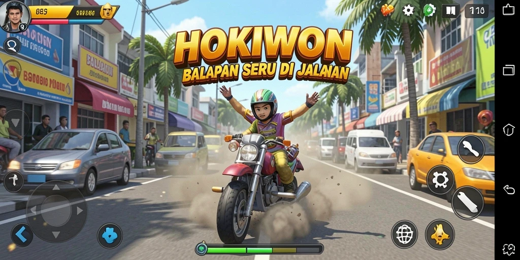 Screenshot gameplay balapan seru HOKIWON yang menarik.