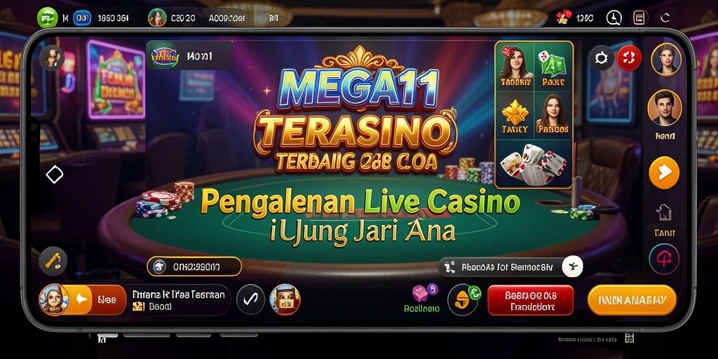 Tampak layar dari permainan Live Casino yang mendebarkan di MEGA111.