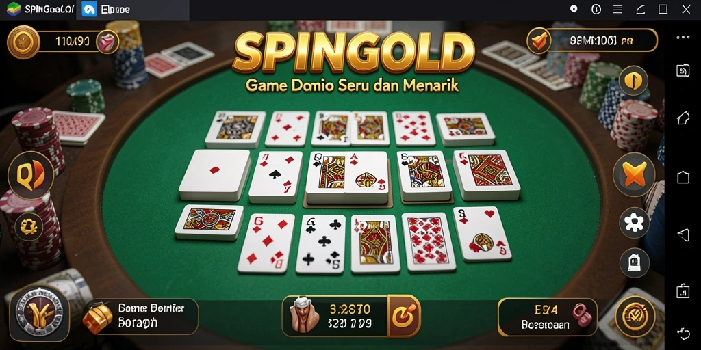Screenshot gameplay SPINGOLD saat permainan Domino berlangsung.