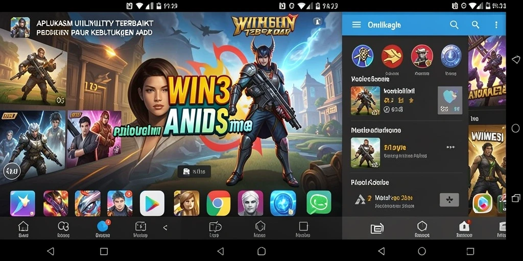 Tampilan antarmuka aplikasi WIN33 yang sederhana dan informatif.
